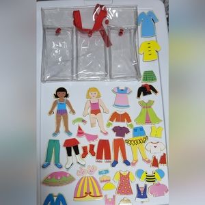 Shure Best Friends Magnetic Wooden Pocket Dress Up Dolls 37 pcs.- Montessori Toy